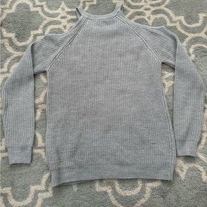 Sanctuary light grey cold shoulder sweater, size small